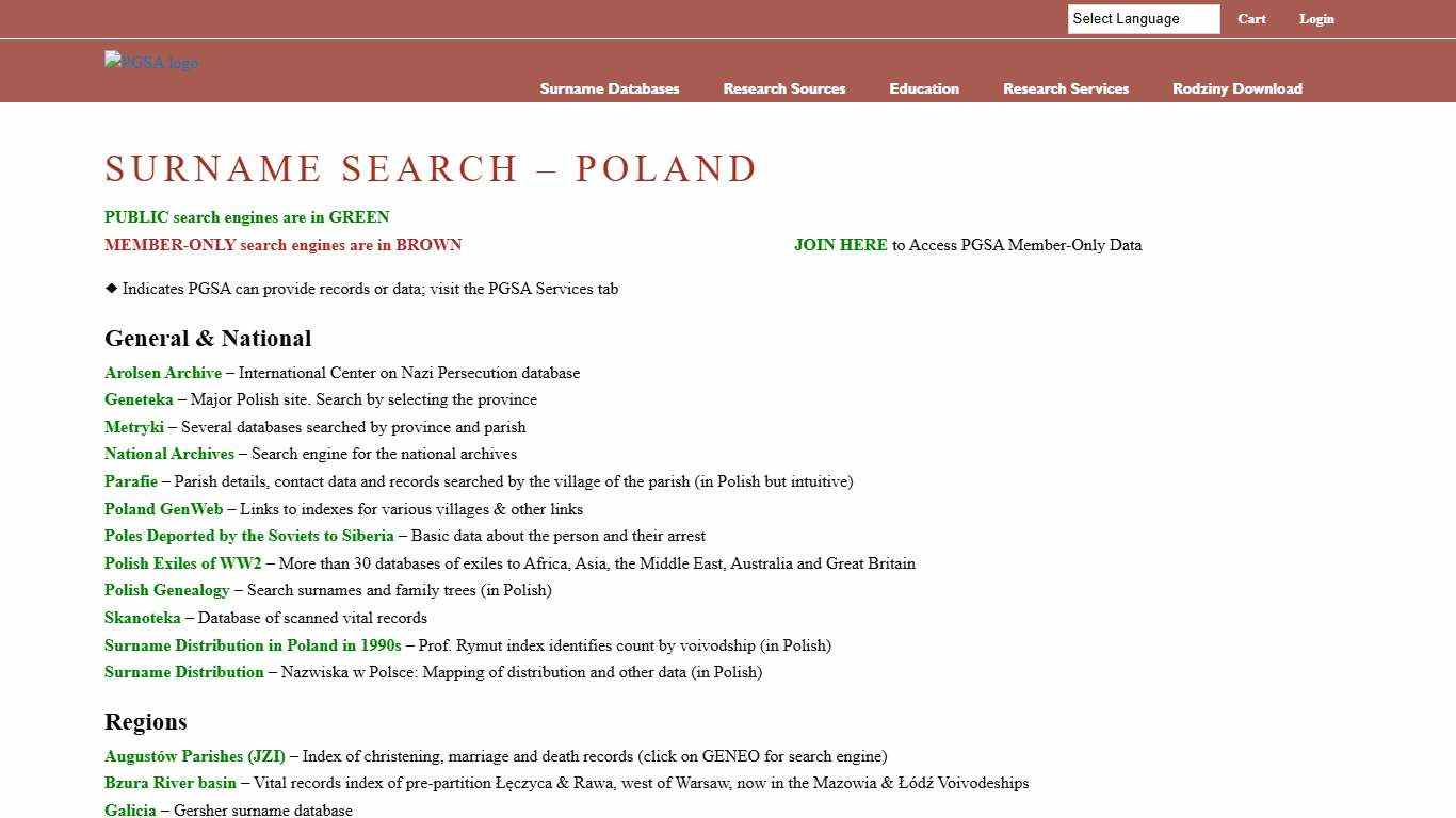 Surname Search - Poland - Polish Genealogical Society of America